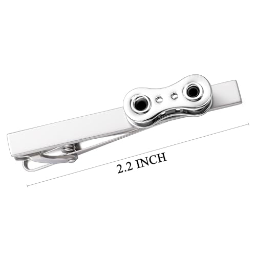 HAWSON 2/2.2 Inch Various Tie Clips for Men Unique, Personalized Novelty Tie Bars Pins Tacks, Funny Theme Wedding Holiday Gifts for Husband Groomsmens - style: Cycling Chain