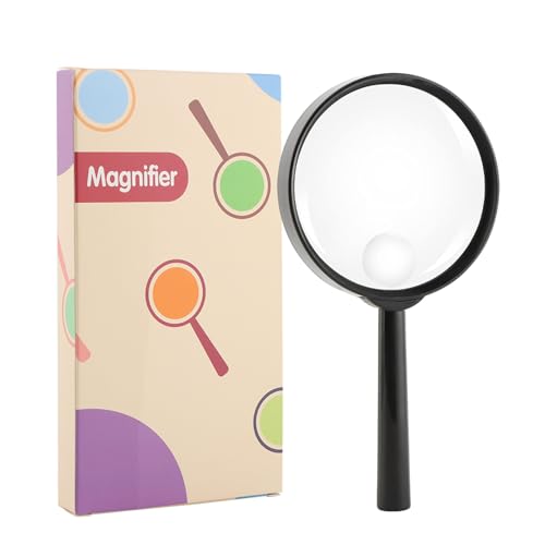10X 30X Magnifier, Handheld Magnifying Glass for Reading, 84mm Shatterproof Lens, Soft Handle for Adults Close Work, Seniors Reading and Nature Exploration, Hobby Observation