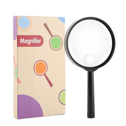 10X 30X Magnifier, Handheld Magnifying Glass for Reading, 84mm Shatterproof Lens, Soft Handle for Adults Close Work, Seniors Reading and Nature Exploration, Hobby Observation