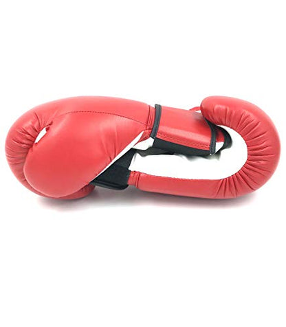 Boxing Gloves Red Kickboxing, Grappling, Fighting, Muay Thai Training Boxing Bag Gloves, Punch Bags and Focus Pads Punching Plain-Blank Vinyl Gloves No Logo - size: 8oz