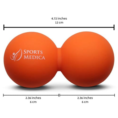 Peanut Massage Ball, Double Lacrosse and Peanut Ball Therapy | Trigger Point Deep Tissue Exercise,Back Muscle Foam Roller for Myofascial Release, Suboccipital Spine Device, Pressure Point - color: Orange Peanut Ball