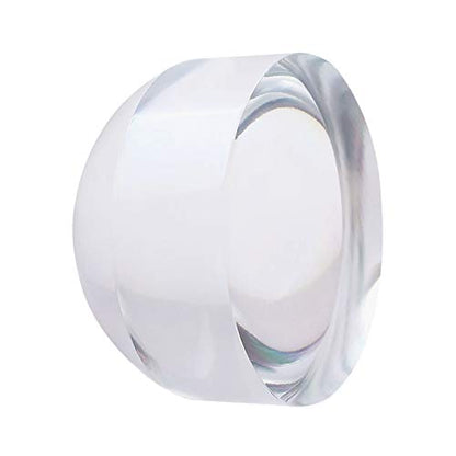 6X Crystal Dome Magnifying Glass Acrylic Optical Magnifier, 80MM Desk Reading Loupe Paperweight Half Ball Lens Magnifier for Reading Newspaper Stamps Maps
