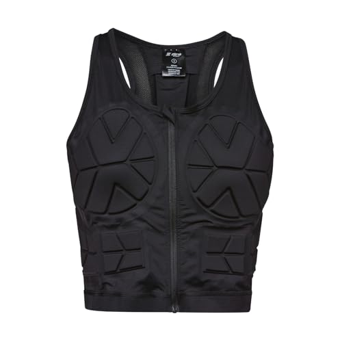 Zena Sport - Adult Chest Protector Vest for Women - Front Zip Padded Compression Vest - for Contact Sports, Lacrosse, & More - size: Small