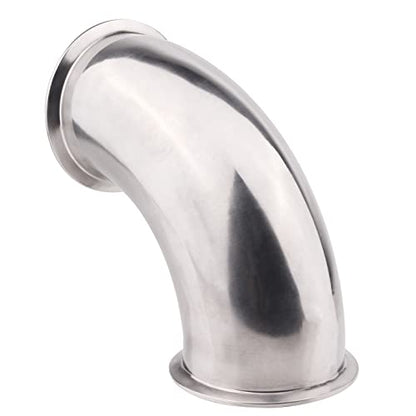 DERNORD Sanitary Ferrule Elbow 90 Degree Pipe Fitting with Silicone Gaskets SS304 Tri Clamp (4" Tube OD) - size: 4" Tube OD, style: Pack of 1