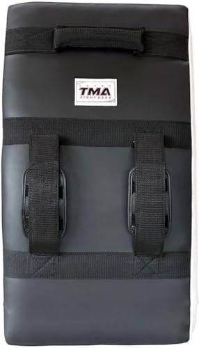 TMA Kick Shield Muay Thai Kickboxing, Heavy Curved Kicking Striking Body Pad, Target MMA Boxing Training, Kickboxing Body Shield, 3 Padded Handles, Karate Kicking Pads, Sparring Sheild
