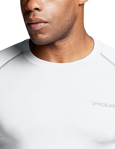 TSLA Men's Thermal Long Sleeve Compression Shirts, Athletic Base Layer Top, Winter Gear Running T-Shirt - color: 2pack Charcoal/White, size: Large