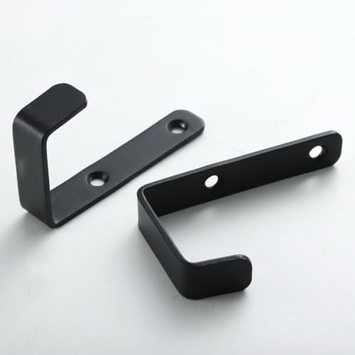 Heavy Duty Hooks, Stainless Steel Hooks for Hanging, Wall Mount Hook, Coat Hook, Wall Hooks Towel Hook Garage Holder Screw Hanger, Utility Hooks, 6 Pack (Black) - color: Black