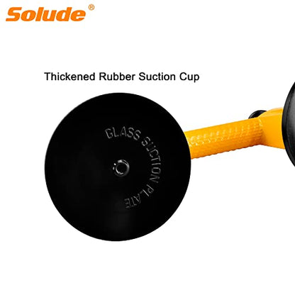 2 Pack Glass Suction Cup,Aluminium Heavy Duty Vacuum Lifter for Moving Glass/Window/Tiles/Mirror/Granite,Double Gripper Sucker Plate,Yellow