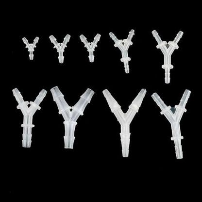 Aquarium Y-Tee Connector 10-Pack 2.4-15.8mm PP Hose Fittings for Fish Tank Systems(10Pcs 4.8mm)