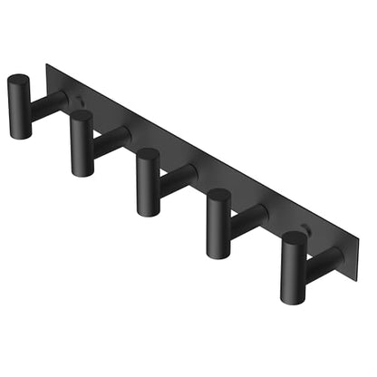 PMMASTO 5 T-Shaped Wall Hooks, Black Stainless Steel Coat Rack Rail, 1 Pack - color: Black, size: 5 "T" Hooks, 1PACK