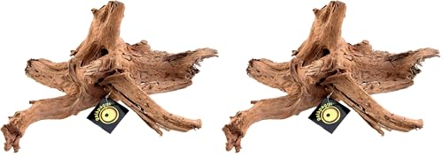 Galápagos (05285) Sinkable Driftwood Bed, Natural, Medium/11-13 (Pack of 2) - size: Medium/11-13" (Pack of 2)