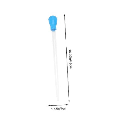 NOLITOY Aquarium Fish Tank Cleaner Pipette Dropper Manual Water Changer Vacuum Siphon Tool for Waste Removal and Feeding 16.92In Stainless Suction Device - color: Blue, size: Size 2