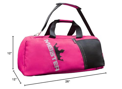 Meister Vented Convertible Duffel/Backpack Gym Bag - Ideal Carry-On | Built for athletes with dual mesh ventilation and ultra-durable construction for training, travel and everyday use - color: Pink