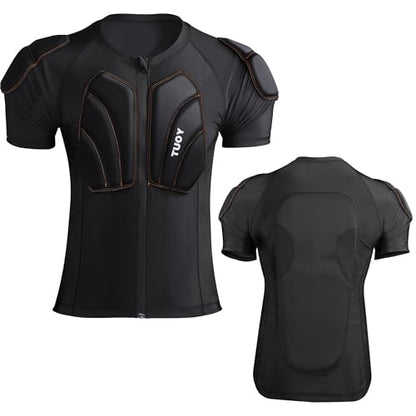 Men's Snowboard Protective Padded Shirt for Back Spine Shoulder Chest Protector Ski lmpact Shirt - size: Small