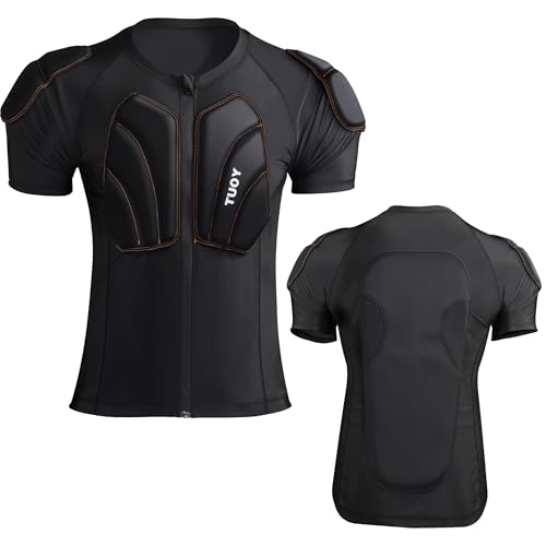 Men's Snowboard Protective Padded Shirt for Back Spine Shoulder Chest Protector Ski lmpact Shirt - size: Large