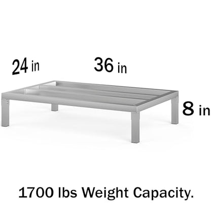 36" Long x 24" Wide | Height: 8" Off The Floor Aluminum Dunnage Rack | Storage in Restaurant, Kitchens and Garages and More! - size: 36" Long x 24" Wide | Height: 8" Off The Floor