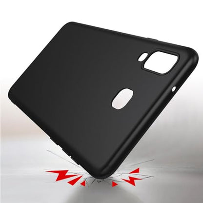for Unihertz 8849 Tank Mini 1 Case, with [ 1 x Tempered Glass Protective Film], Shockproof Soft Cover, [360° Rotation Ring Kickstand] Case for Unihertz 8849 Tank Mini 1 (4.30") - Black