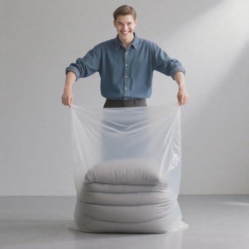Large Plastic Bags 45 x 65 Inch Moving Plastic Bag for Furniture, Garage, Moistureproof, Dustproof, Luggage, Kids Bike, Big Plush Toys, Appliances and More (5 pack)