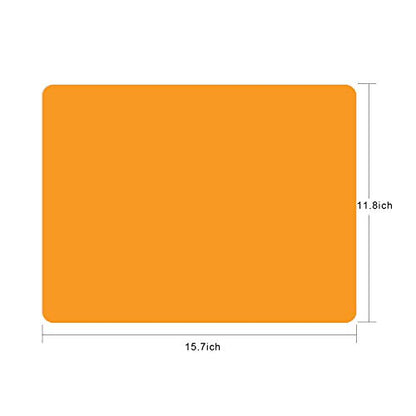 Silicone Placemats, Food-Grade Non-Slip Waterproof, Dining, Stain Resistant, Countertop Protector, Kitchen Counter Mat, Heat Resistant, Baking mat Dishwasher Safe (15.7x11.8Inch-4pack, Orange)