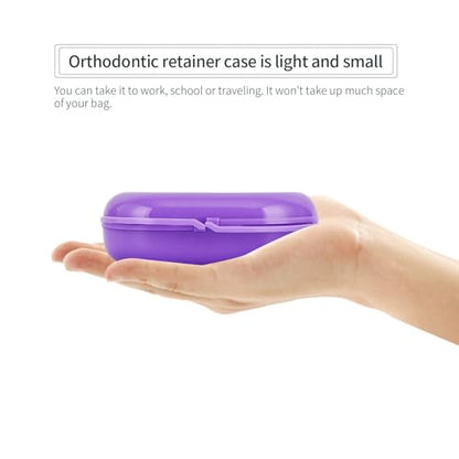Annhua Retainer Case with Vent Holes Mouth Guard Case, Retainer Box Orthodontic Aligner Holder Slim Portable Dental Storage Container - Purple - color: Purple