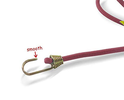 Marcobrothers Mini Bungee Cord with Steel Hook, 14" X 2, Pink - size: 14 inch X 2