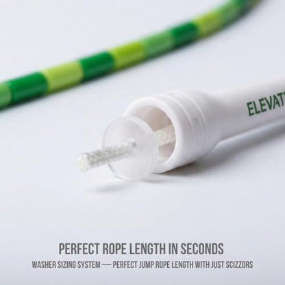 Elevate Rope Beaded Jump Rope, 1 in Beads, 10 ft Adjustable, Segmented - color: Emerald