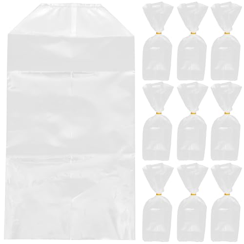 50pcs Aquarium Fish Transport Bags with Gusseted Bottom, 20x35x12cm Plastic Live Fish Shipping Pouches for Seafood Packing and Shrimp Transport, Includes Elastic Bands