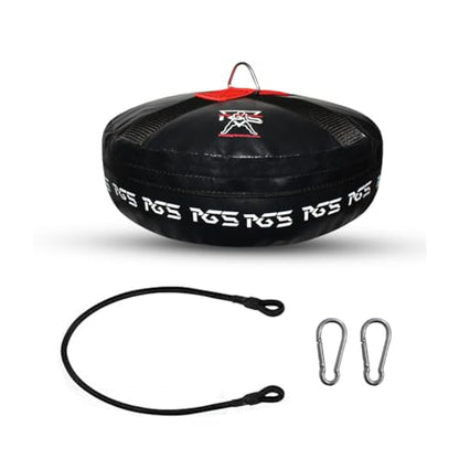 PGS Double End Floor Anchor for Punching Bag Double end Speed Ball, Maximum Swing Reduction for Boxing MMA, Non Tear Maya Hide Leather, Heavy Duty D Ring