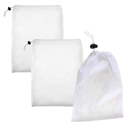 Fine Mesh Filter Bags for Leaf Vacuum Pool Cleaners,Universal Fit for Pools Aquariums Pond,18x24 Replacement Pool Bag,Locking Cord Mesh Pool Bag,Holds Leaves and Debris Pond Net(3Pcs) - size: 18" X 24"