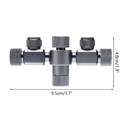 MiOYOOW Aquarium CO2 Splitter, Aluminium Alloy Dual-Precision Needle Valve 2-Way Fish Tank Air Valve for Bubbler Counter CO2 Regulator