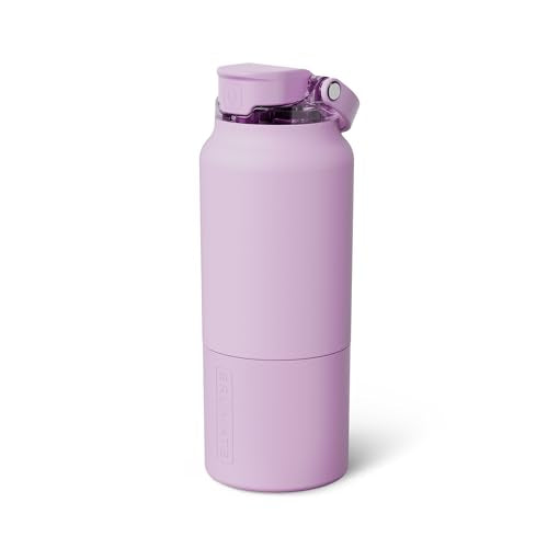 BrüMate Rise 35oz Water Bottle With 100% Leakproof Covered Silicone Straw | Insulated Stainless Steel Water Bottle With Removable Straw | Fast Flow | Soft Sip Silicone Spout | BPA-Free (Lavender) - color: Lavender, size: 35 Ounces