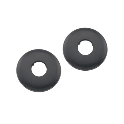 JianLing 2PCS Shower Pipe Flange Cover Round Replacement Stopper 4 Point Curved W63xH7 Valve Faucet Decorative Cover Universal for Shower Wall Mounted Sprayer Wall Hole Plumbing Cover Black