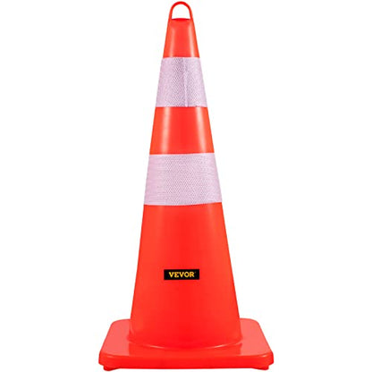 VEVOR Safety Cones, 12 x 28" Traffic Cones, Orange PVC