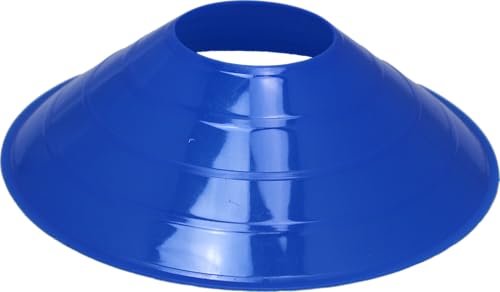 BlueDot Trading High Visibility Disc Cones for Sports, Agility Training, Soccer, Football, Field Cone Markers for Adults or Kids, Blue, Quantity 20-Pack