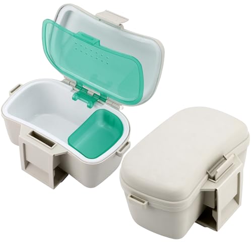 Insulated Live Bait Holder Waist Mounted Dual Layer Fishing Bait Bucket Container with Lid and Lock Portable Plastic Lure Worm Storage Tackle Box, Keeps Baits Fresh and Alive