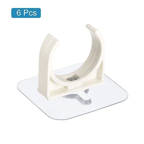 uxcell PVC Water Pipe Clamp Clips, 6pcs Fit for 40mm(1-9/16") OD Tubing Hose Hanger Support U-Shaped Pipe Clips with Adhesive for Water Pipe, Gas Tubing - size: 40mm
