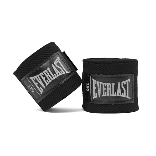 Everlast Core Handwraps 120in – Boxing Hand Wraps for Gloves, Wrist & Knuckle Support - color: Black, size: 120 Inch