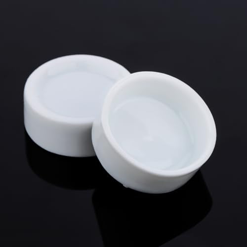 6 Pack Tarantula Ceramic Feeding Bowl Hermit Crab Water Bowl Spider Snail Insect Micro Food Dish (White, 1.25" D, 0.51" H)