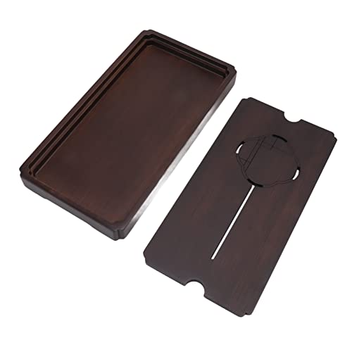 Water Storage Tea Tray, Chinese Drinks Drainage Box Decorative Household Tea Serving Board Large Capacity Detachable Teaware for Kitchen Cafe Office (S)