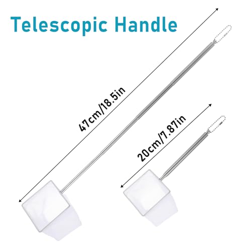 4 PCS Fish Tank Shrimp Net Extendable Handle, Aquarium Stainless Steel Small Fishing Net with Adjustable Handle Fishtank Nets Small Nets for ShrimpFish Circle Square Brine ShrimpNet for Aquarium