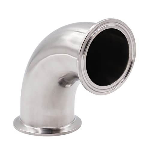 DERNORD 2" Tube OD Sanitary Ferrule Elbow 90 Degree Pipe Fitting with 2 Silicone Gaskets SUS304 Tri Clamp 2 Inch - size: 2" Tube OD, style: Pack of 1