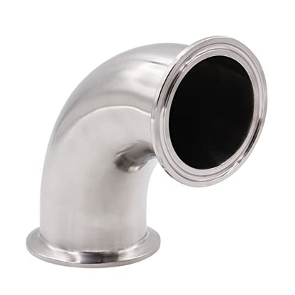 DERNORD 2" Tube OD Sanitary Ferrule Elbow 90 Degree Pipe Fitting with 2 Silicone Gaskets SUS304 Tri Clamp 2 Inch - size: 2" Tube OD, style: Pack of 1