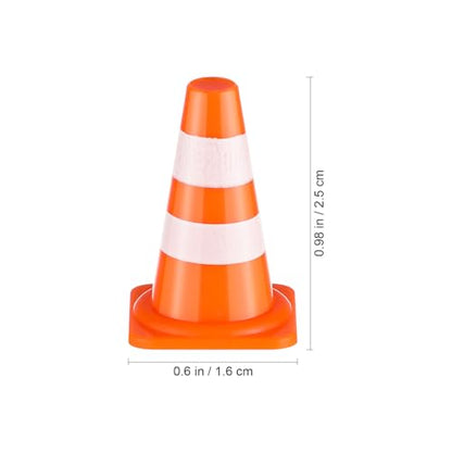 NUOBESTY 50Pcs Mini Traffic Cones, 0.98 Mini Orange Construction Cones Miniature Sports Training Roadblock Toy Safety Road Street Signs Models for Sand Table, Kids Pretend Play, Traffic Scene