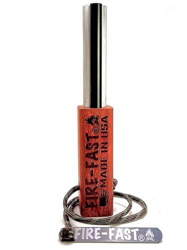 Fire-Fast Trekker. Best Emergency Waterproof Survival Fire Starter. Magnesium and Euro Fire Steel Ferro Rod. Compact Durable Tool for Bushcraft, Camping, Backpacking, Hiking, Hunting, or Bug Out Bag