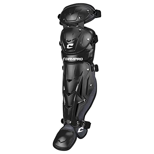 Champro Optimus Pro Catcher/Umpire Leg Guards - color: Black, size: 13.5"