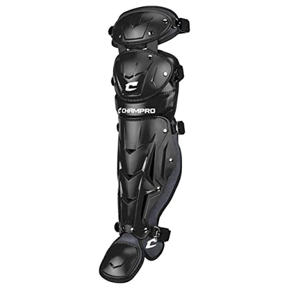 Champro Optimus Pro Catcher/Umpire Leg Guards - color: Black, size: 13.5"