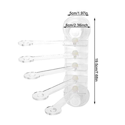 Acrylic Transparent Five Claw Life Tree Frag Rack Base, SPS Holder with 5 - Hole Design, 180 - Degree Adjustable Arms and Strong Suction Cup for Reef Aquarium
