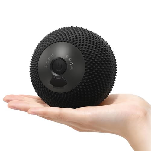 Heating Vibrating Massage Ball with 7 Modes & Memory Function | Electric Massage Ball with Recessed Button Design for Myofascial Release, Deep Tissue & Trigger Point Therapy (Black)