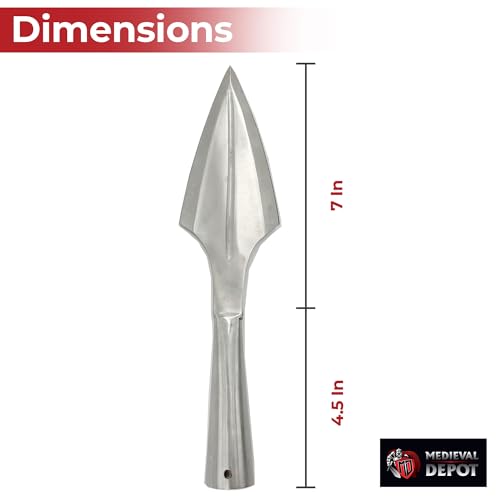 MedievalDepot Grand Viking Age Forged Spear Head – 14.14” Authentic Iron Steel Blade for Re-enactments, Theater, and Costume Use