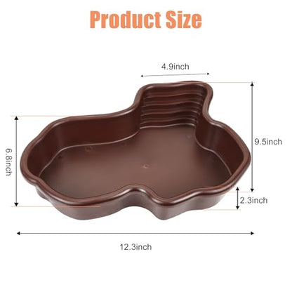 Large Reptile Water Dish with Non-Slip Bottom – Snake Water Bowl,Tortoise Habitat Accessories for Turtle,Gecko,Lizard,Bearded Dragon